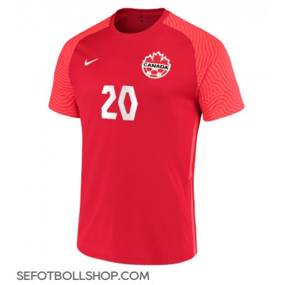 Billiga Kanada Jonathan David #20 Hemma fotbollskläder VM 2022 Kortärmad